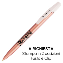 Penna a sfera Bic Media Clic Glacé Fusto Rosa con stampa personalizzata