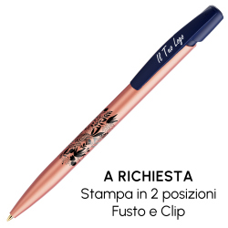 Penna a sfera Bic Media Clic Glacé Fusto Rosa con stampa personalizzata