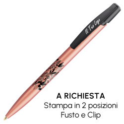 Penna a sfera Bic Media Clic Glacé Fusto Rosa con stampa personalizzata