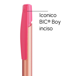 Penna a sfera Bic Media Clic Glacé Fusto Rosa con stampa personalizzata