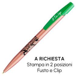 Penna a sfera Bic Media Clic Glacé Fusto Rosa con stampa personalizzata