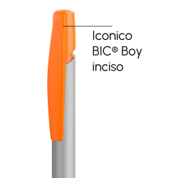 Penna a sfera Bic Media Clic Glacé Fusto Argento opaco con stampa Logo