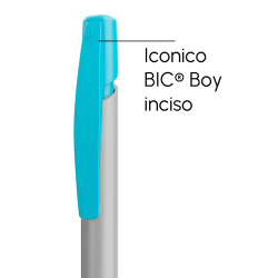 Penna a sfera Bic Media Clic Glacé Fusto Argento opaco con stampa Logo