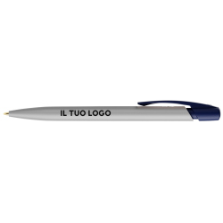 Penna a sfera Bic Media Clic Glacé Fusto Argento opaco con stampa Logo