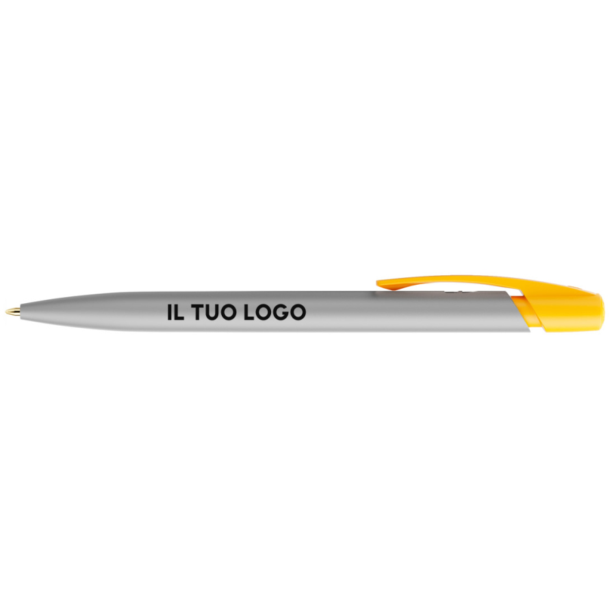 Penna a sfera Bic Media Clic Glacé Fusto Argento opaco con stampa Logo