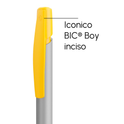 Penna a sfera Bic Media Clic Glacé Fusto Argento opaco con stampa Logo