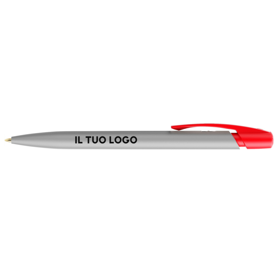 Penna a sfera Bic Media Clic Glacé Fusto Argento opaco con stampa Logo