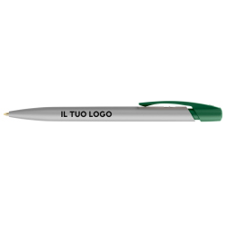 Penna a sfera Bic Media Clic Glacé Fusto Argento opaco con stampa Logo