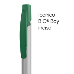 Penna a sfera Bic Media Clic Glacé Fusto Argento opaco con stampa Logo