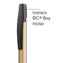 Penna a sfera Bic Media Clic Glacé Fusto Oro opaco con stampa Logo