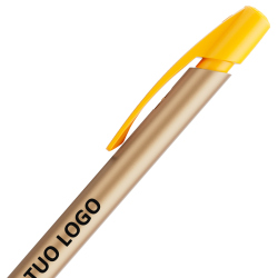 Penna a sfera Bic Media Clic Glacé Fusto Oro opaco con stampa Logo