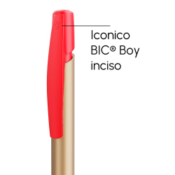 Penna a sfera Bic Media Clic Glacé Fusto Oro opaco con stampa Logo