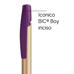 Penna a sfera Bic Media Clic Glacé Fusto Oro opaco con stampa Logo