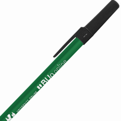 Penna a sfera Bic Round Stic Verde corpo rotondo in plastica personalizzabile