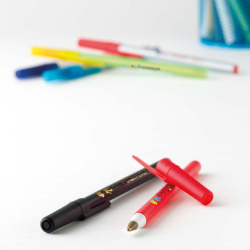 Penna a sfera Bic Round Stic Rossa corpo rotondo in plastica personalizzabile