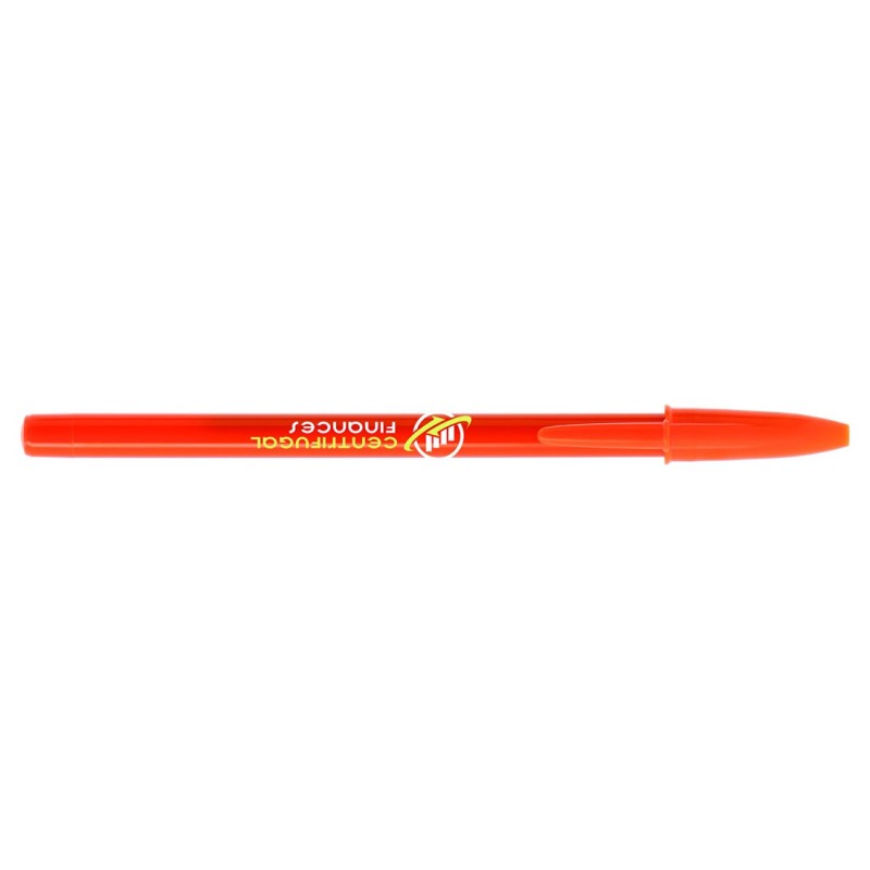 Penna a sfera Bic Style in plastica personalizzata in colore arancione