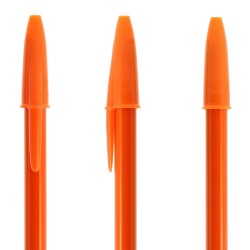 Penna a sfera Bic Style in plastica personalizzata in colore arancione