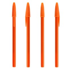 Penna a sfera Bic Style in plastica personalizzata in colore arancione