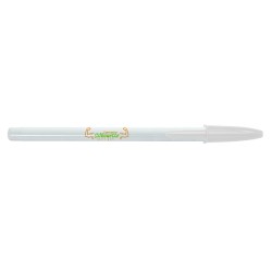 Penna a sfera Bic Style in plastica in colore bianco personalizzata con logo