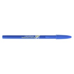 Penna a sfera Bic Style in plastica in colore blu personalizzata con logo