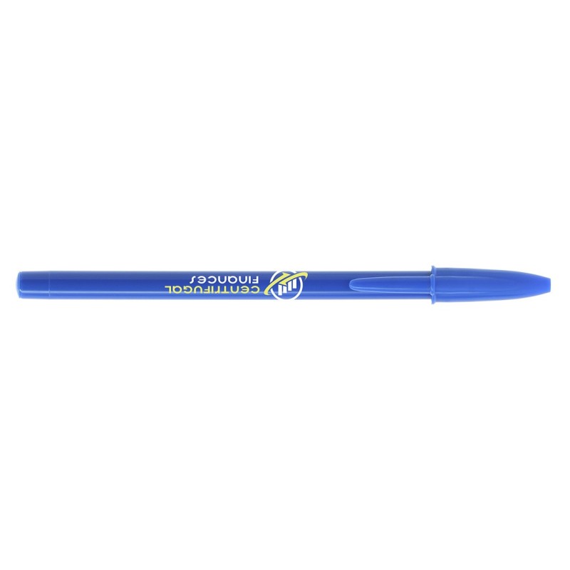 Penna a sfera Bic Style in plastica in colore blu personalizzata con logo