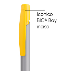 Penna a sfera Bic Media Clic grigia a scatto con stampa personalizzata