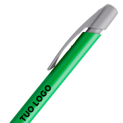 Penna a sfera Bic Media Clic verde chiaro a scatto con stampa personalizzata