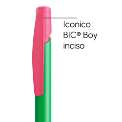 Penna a sfera Bic Media Clic verde chiaro a scatto con stampa personalizzata