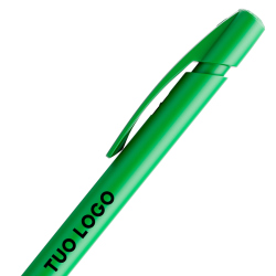 Penna a sfera Bic Media Clic verde chiaro a scatto con stampa personalizzata