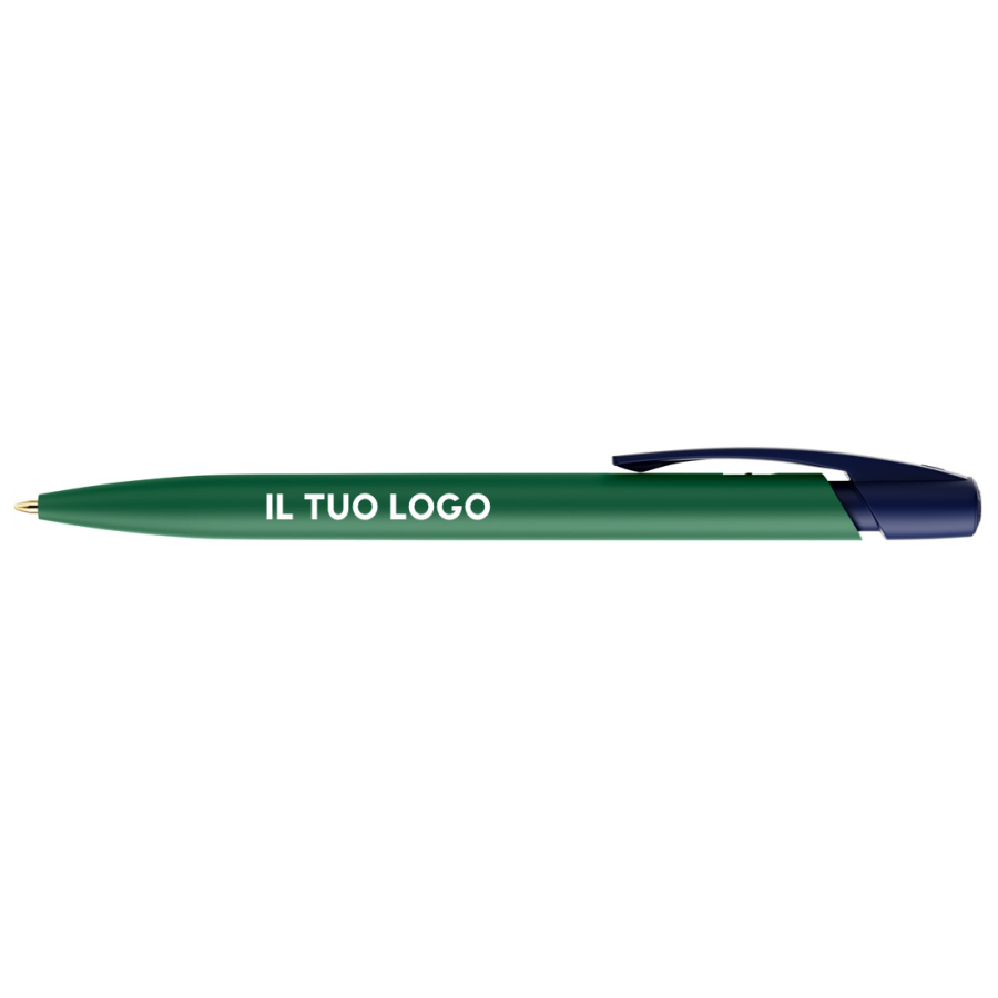 Penna a sfera Bic Media Clic verde scuro a scatto con stampa personalizzata