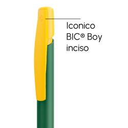 Penna a sfera Bic Media Clic verde scuro a scatto con stampa personalizzata