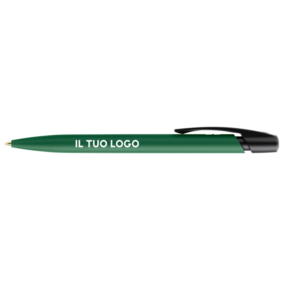 Penna a sfera Bic Media Clic verde scuro a scatto con stampa personalizzata