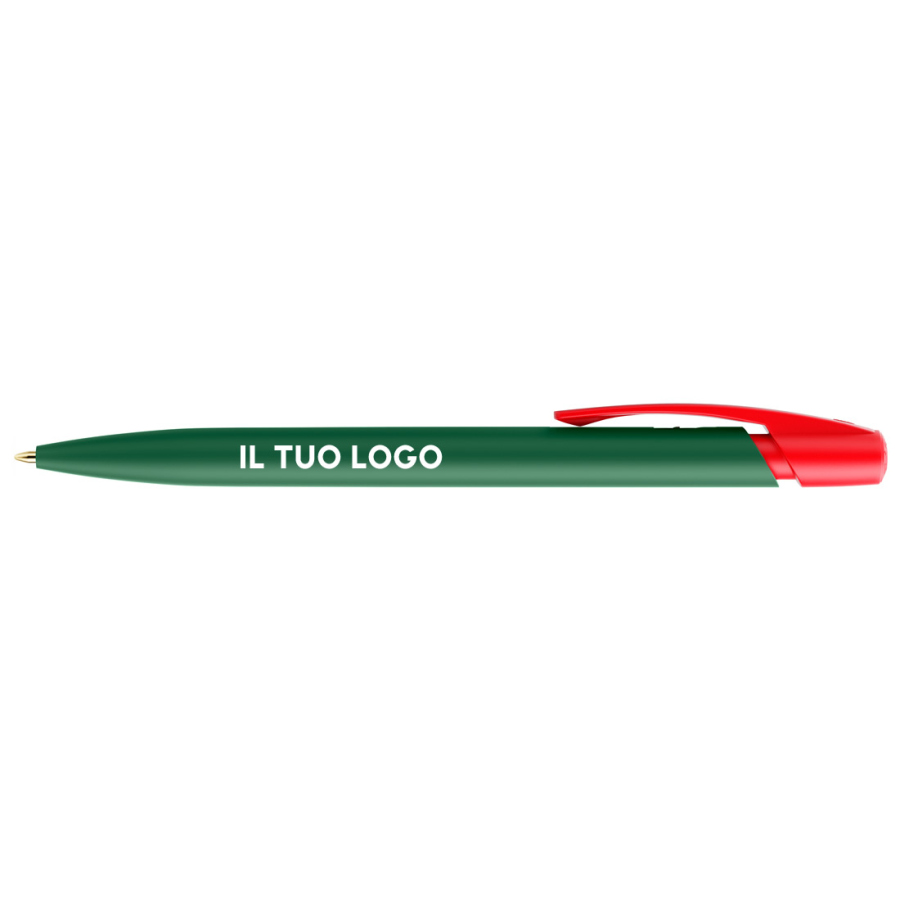 Penna a sfera Bic Media Clic verde scuro a scatto con stampa personalizzata