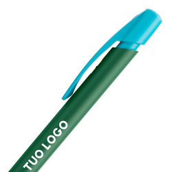 Penna a sfera Bic Media Clic verde scuro a scatto con stampa personalizzata