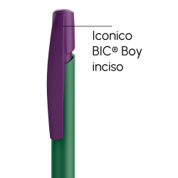 Penna a sfera Bic Media Clic verde scuro a scatto con stampa personalizzata