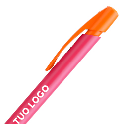 Penna a sfera Bic Media Clic Rosa Fizz a scatto con stampa personalizzata