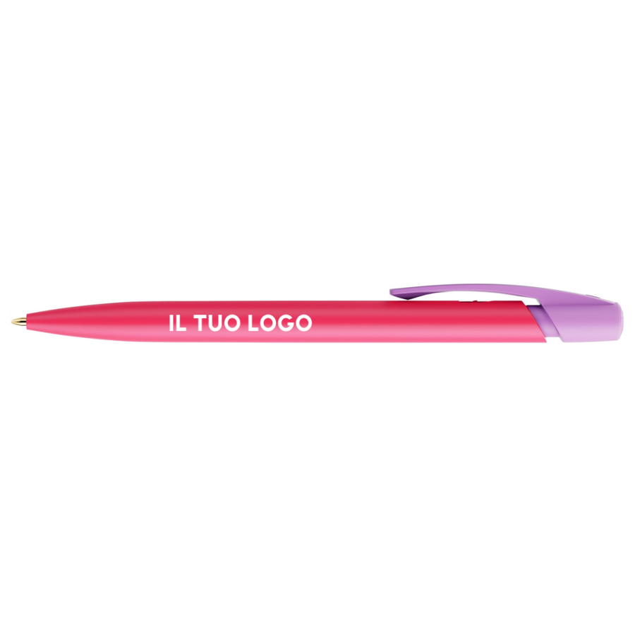 Penna a sfera Bic Media Clic Rosa Fizz a scatto con stampa personalizzata