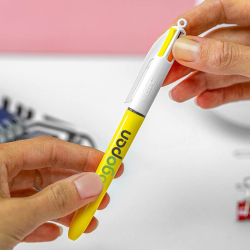 Penna a sfera Bic 4 Colori Sun gialla con stampa personalizzata