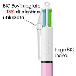 Penna a sfera Bic 4 Colori Fashion con stampa personalizzata