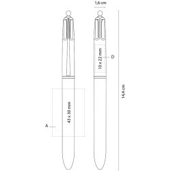 Penna a sfera Bic 4 Colori Fashion con stampa personalizzata