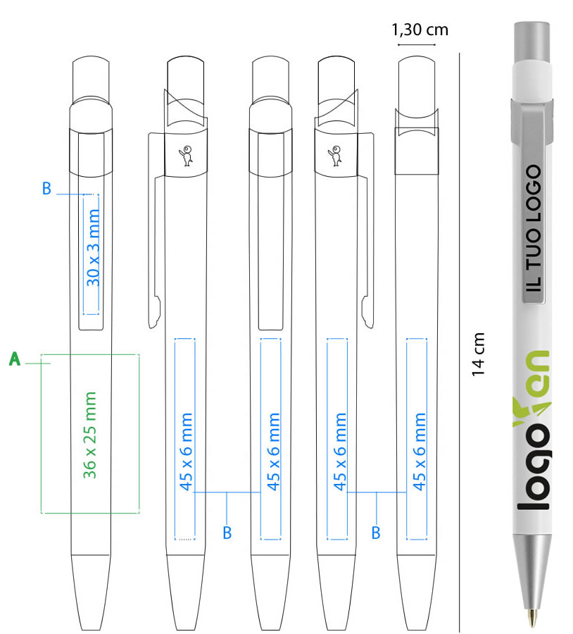 Esempio di stampa Serigrafica su penna Bic Metal Pro Lucida