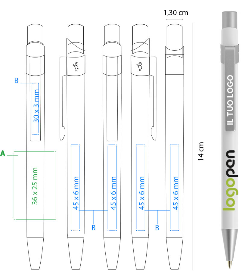 Esempio di stampa Serigrafica su penna Bic Metal Pro