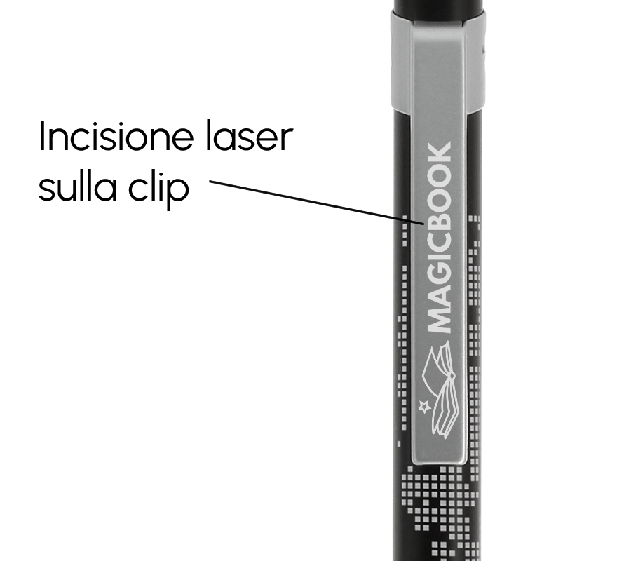 Incisione laser personalizzata clip penna Bic Metal Pro