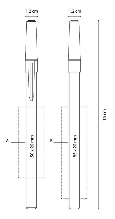 Dimensione e area stampa Penna a sfera Bic Media Clic