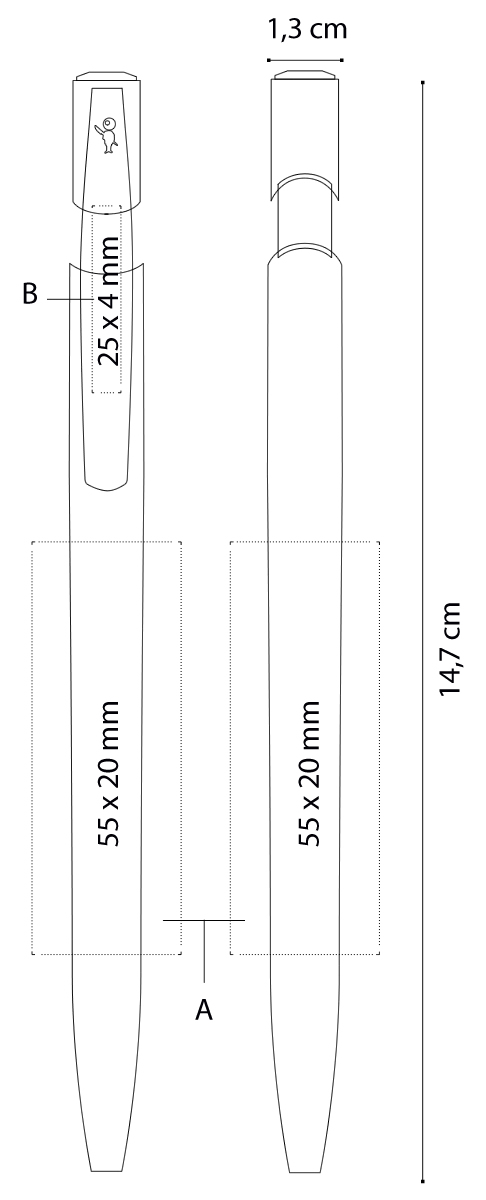 Dimensione e area stampa Penna a sfera Bic Media Clic